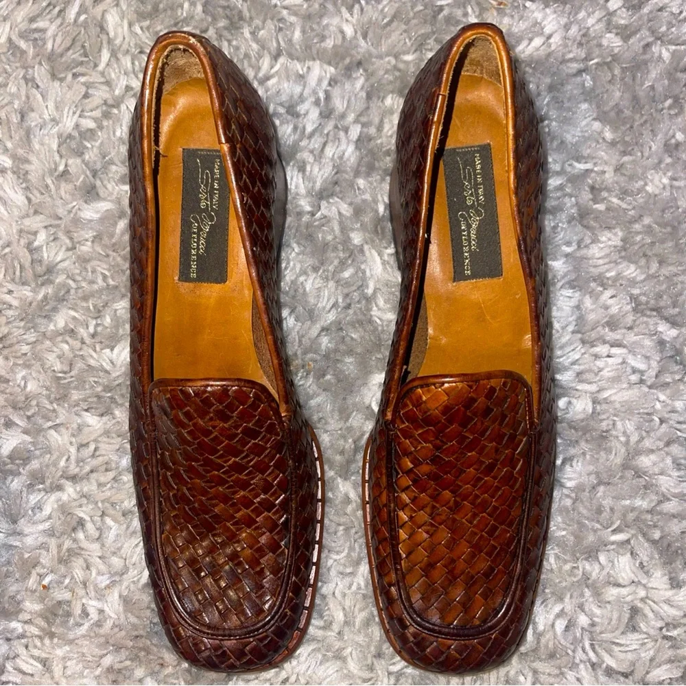 Sesto Meucci Of Florence Brown woven Tassie loafer Size 6N Shoes - Picture 1 of 8